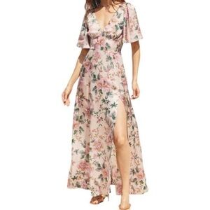 Dress Forum Floral Cream Maxi Dress